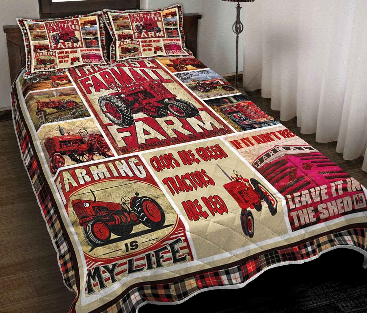 Farmall Tractor Quilt Harvester Bedding Farmall Tractor Gifts Crops