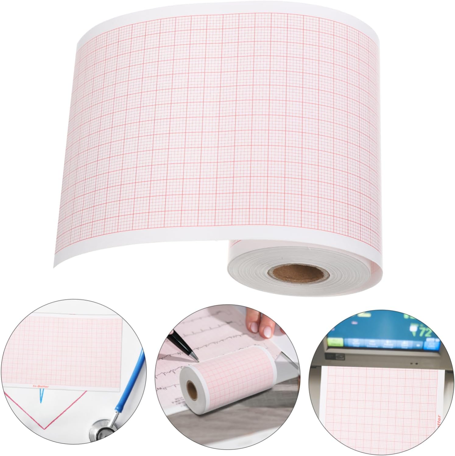 Blank Cardiac Paper Pad Electrocardiogram Refill Sheets Record Sheets for Se- Machines Hospital Clinic Use