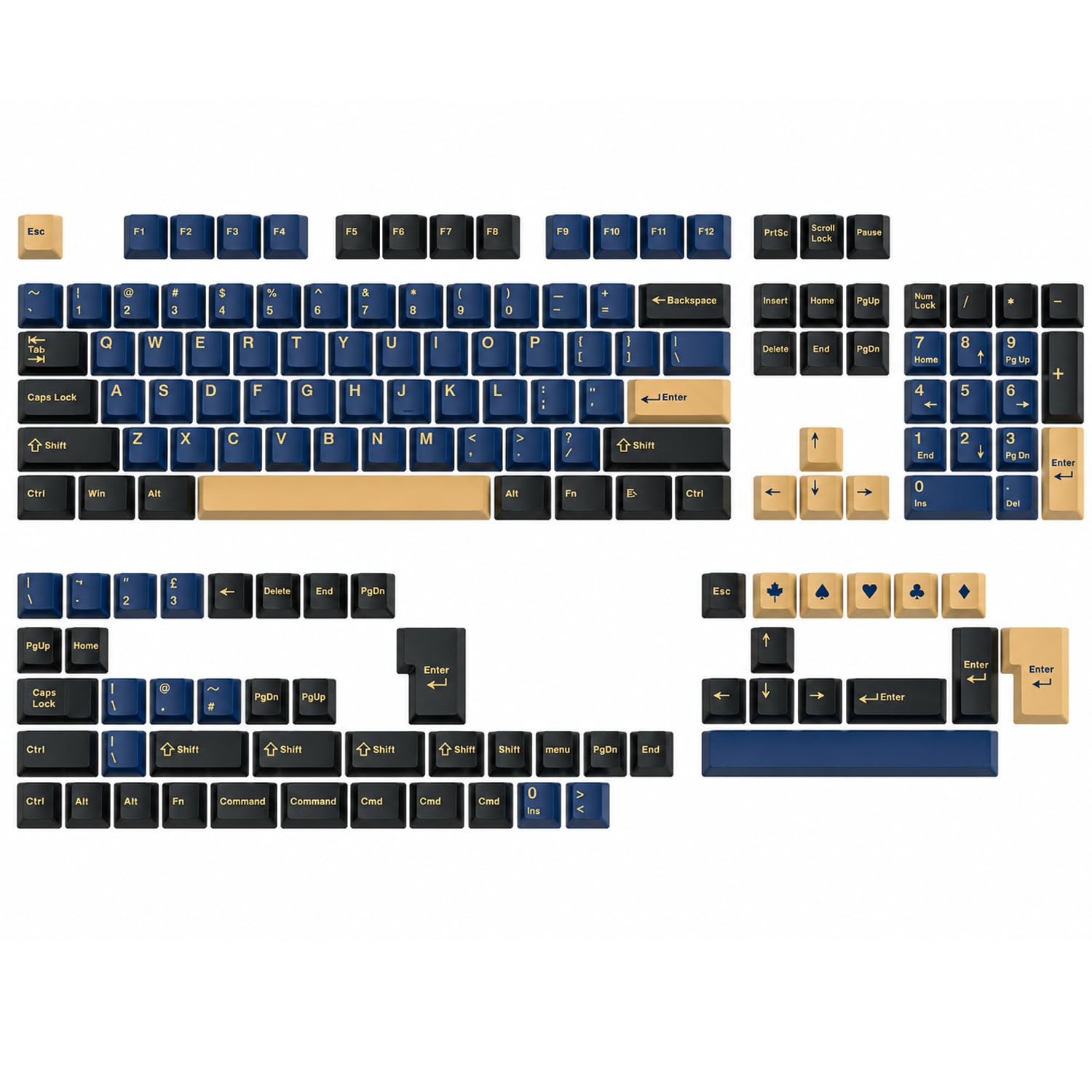Fogruaden PBT Keycaps Set, Cherry Profile Custom Keycap for Mechanical Keyboard Keycaps(Cherry lanwushi)