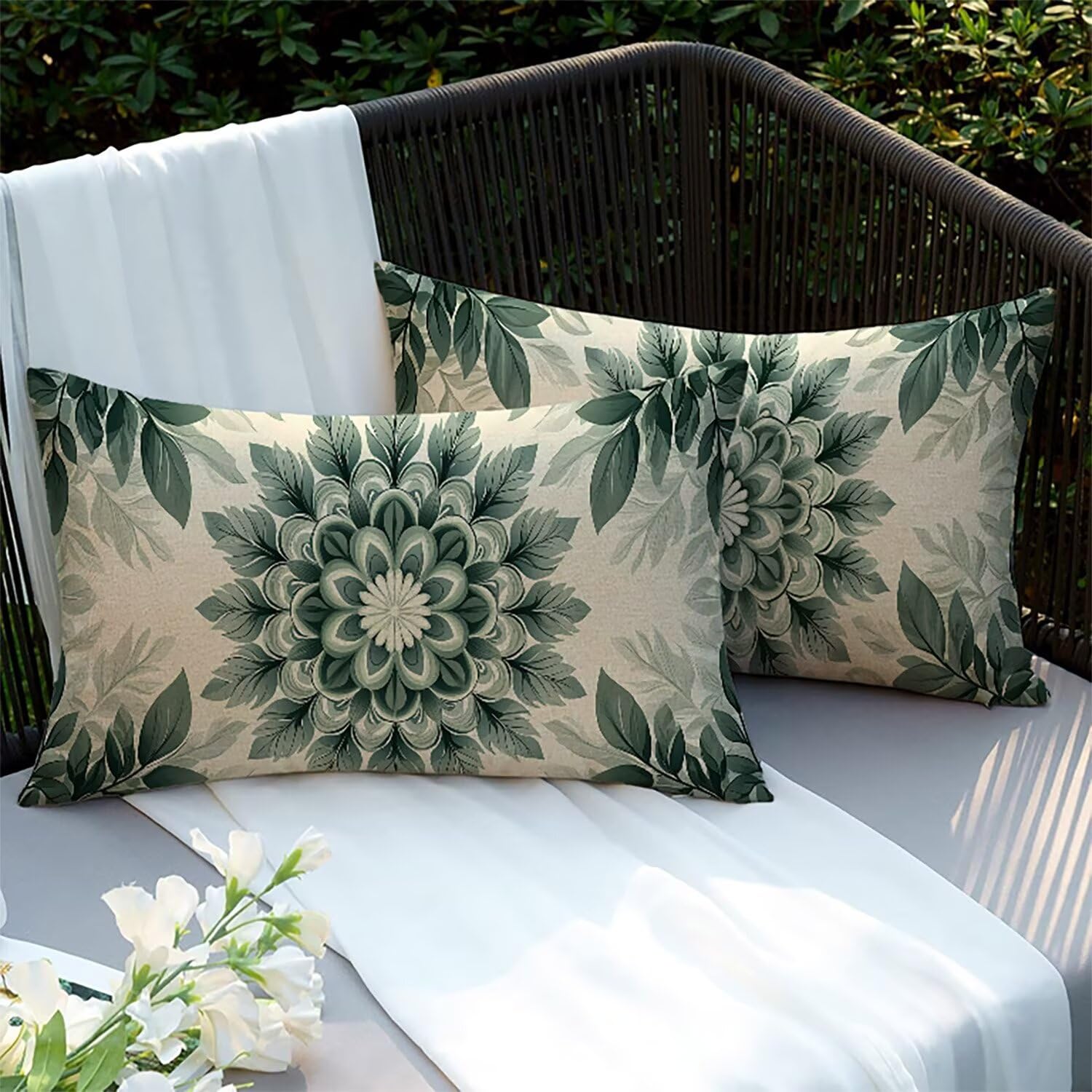 Housses de coussin lin 70x50cm Xlccaioo pour canapé et jardin
