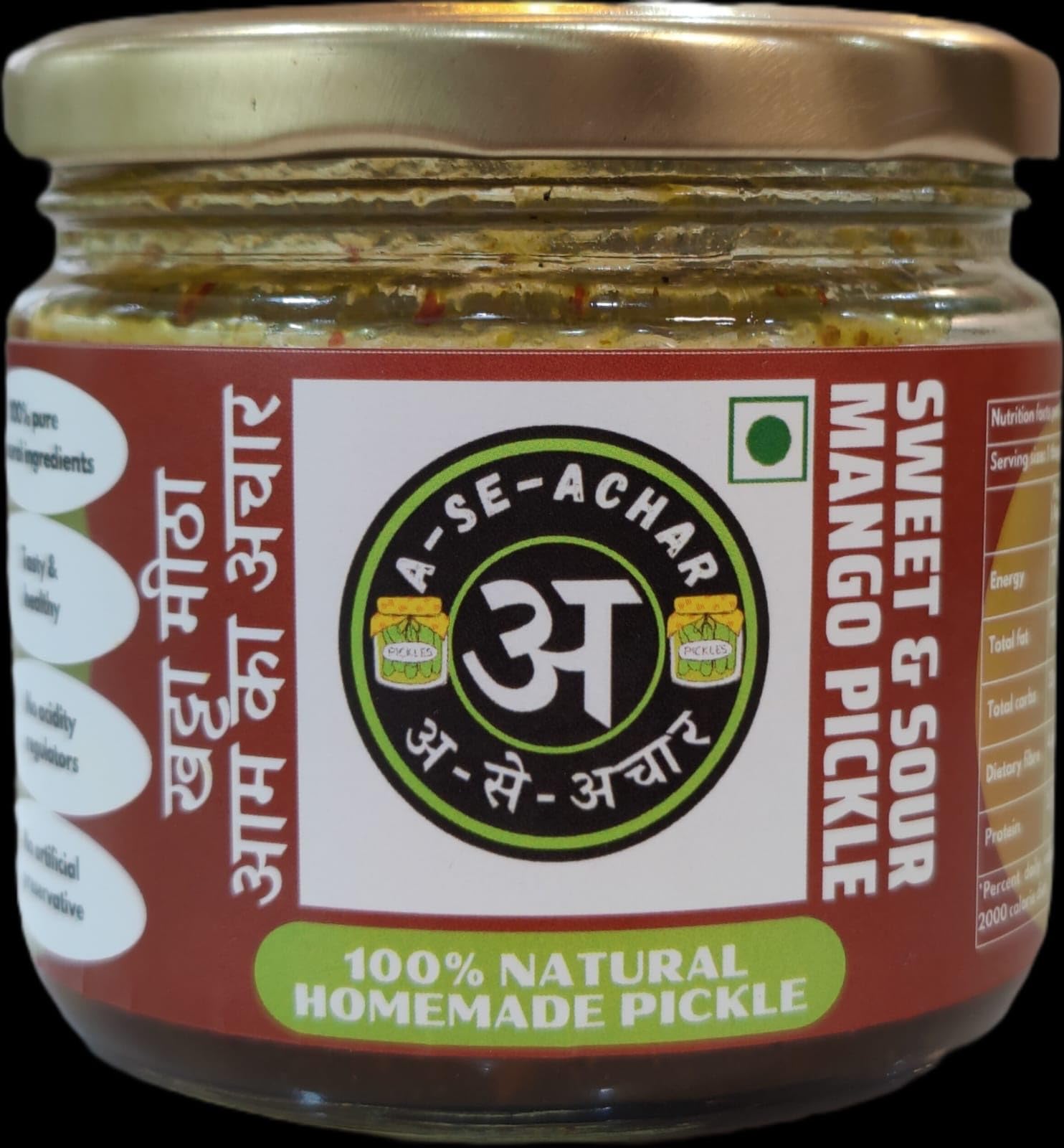 A Se Achar homemade sweet and sour mango pickle 250gm no preservatives authentic traditional indian taste no chemicals ghar ka bana aam ka khatta meetha achar natural handmade organic tangy mango pickle (B0D77TNWRV) Amazon Price History, Amazon Price Tracker