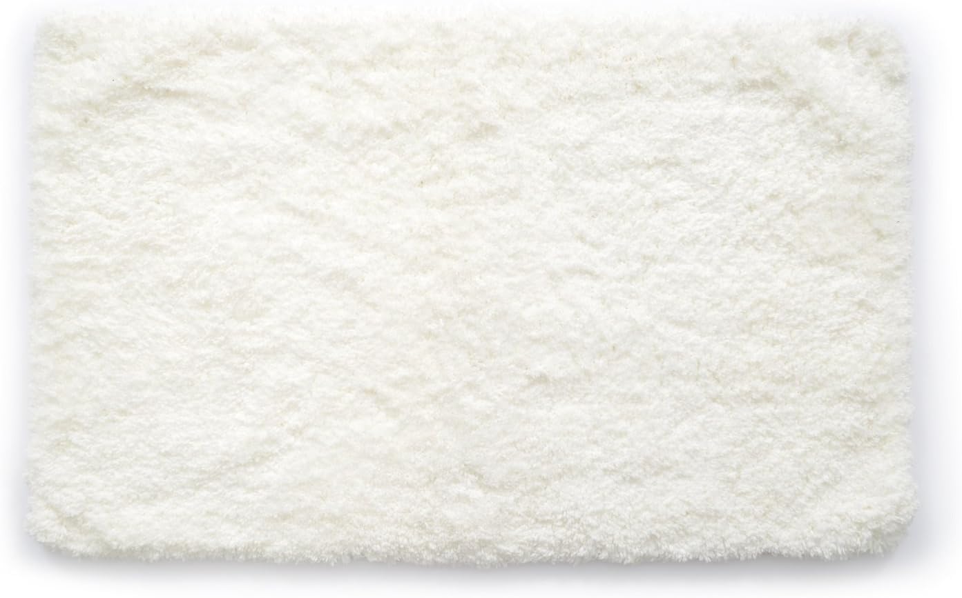 Stephan Roberts Ultra Plush Polyester Shaggy Floor Bath Mat, 21" x 34", White