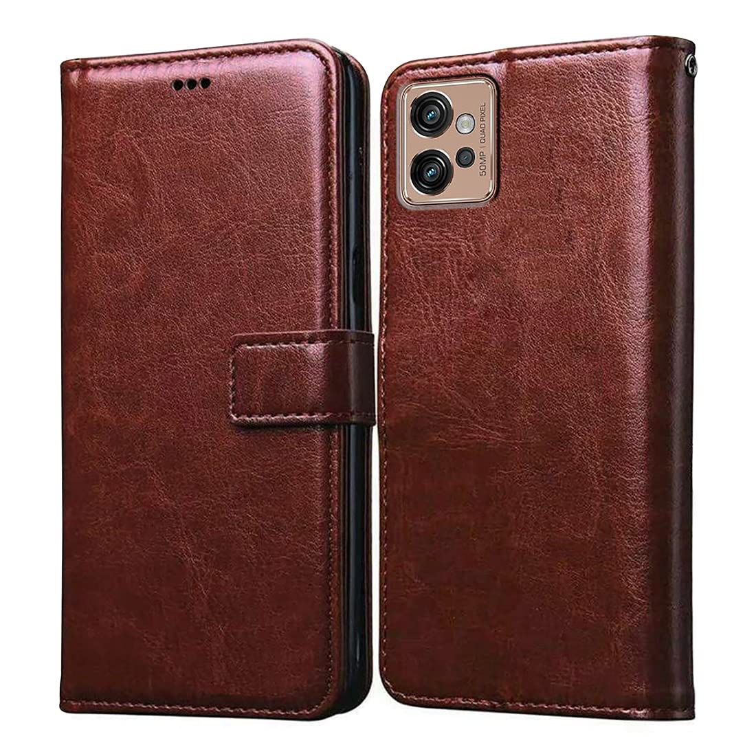 Casotec Flip Cover for Motorola Moto G32 4G | Premium Leather Finish | Inbuilt Pockets & Stand | Flip Case for Motorola Moto G32 4G (Brown) (B0BFBYHQH9) Amazon Price History, Amazon Price Tracker