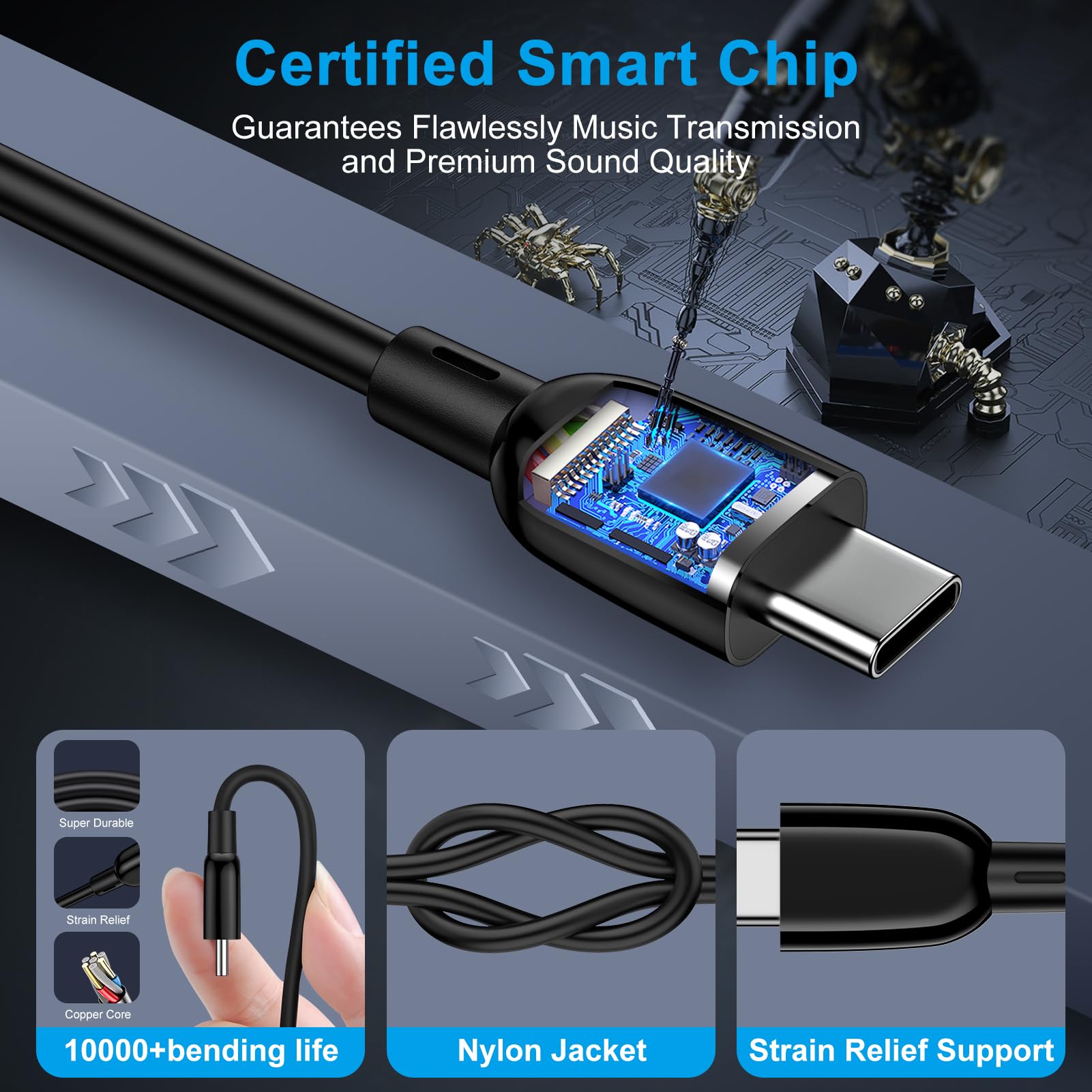 Adattatore da USB C a cuffie audio da 3,5 mm per Samsung Galaxy S25 Edge A56 A36 A26 A16 A55 A35 A25 S24 Ultra S23 S22 S21 A54 A14 A53, cavo adattatore da tipo C a AUX jack per iPhone 16e 16 16 16 5