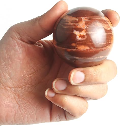 Miniatura 6 de Crocon Bola de esfera de jaspe de chocolate de 1.969 in con soporte de metal, más de 1400 quilates, bola de piedras preciosas curativas, escultura