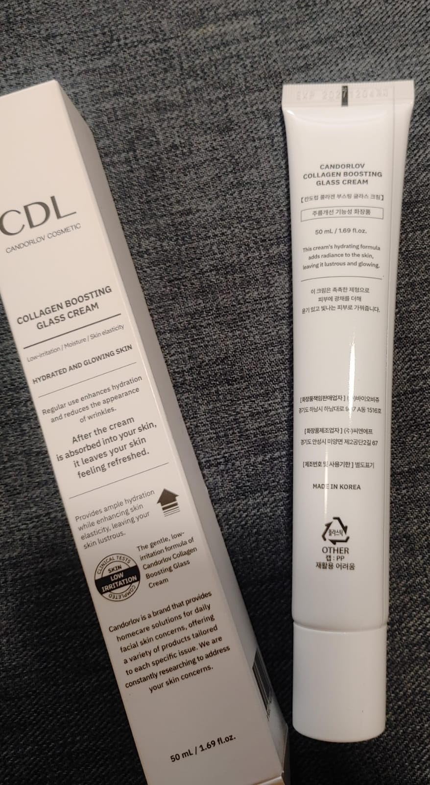 CANDORLOV CDL Collagen Boosting Glass Cream - Glass Skin 72 HR Moisturizer with PDRN & Hyaluronic Acid - Firming, Instant Elasticity Improving Korean Skin Care for All Skin Types, 1.69 fl. oz