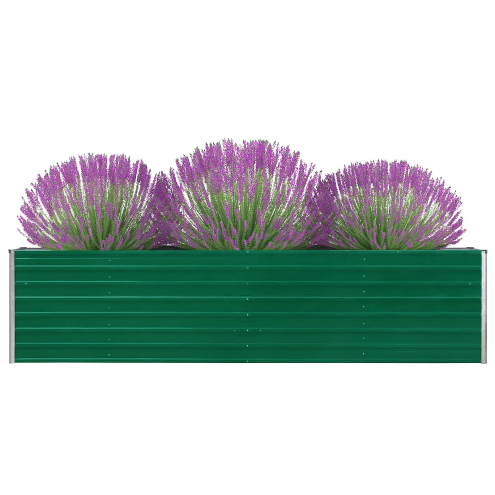 IKAYAA Raised beds for garden vegetables Metal Outdoor Elevated Planter Box Galvanised Outdoor Planter Flower Pot for Herbs and Vegetables Use for Patio Garden Balcony-green-320 x 40 x 77 cm