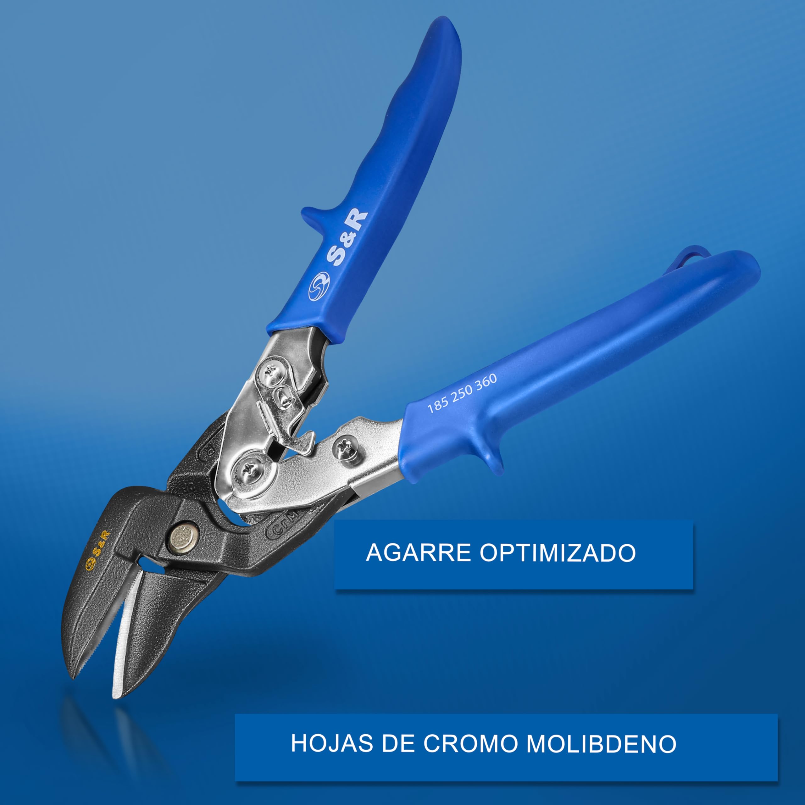 S&R Tijeras Cortachapas 260 mm - Tijera Pladur Corte a la Derecha para cortar Metal - Tijeras de Hojalatero