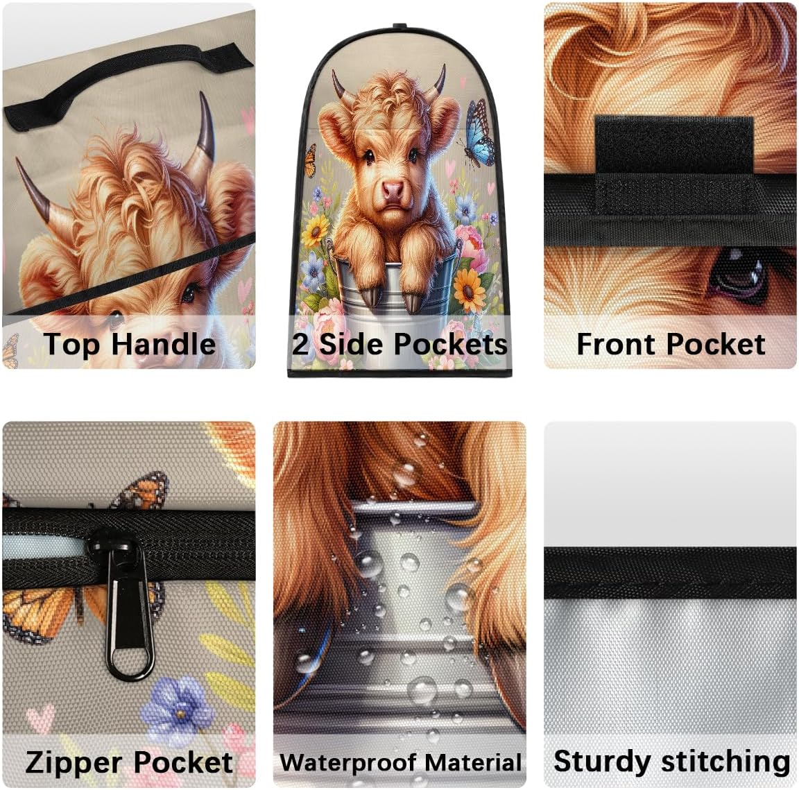 Kitchen Aid Mixers Cover Animal Highland Cow for Stand Mixer 6-8 Quarts with Zipper Pocket Kitchen Aid Storage Covers Kitchen Appliance Covers for Coffee Machine Mixer Home Kitchen Counter