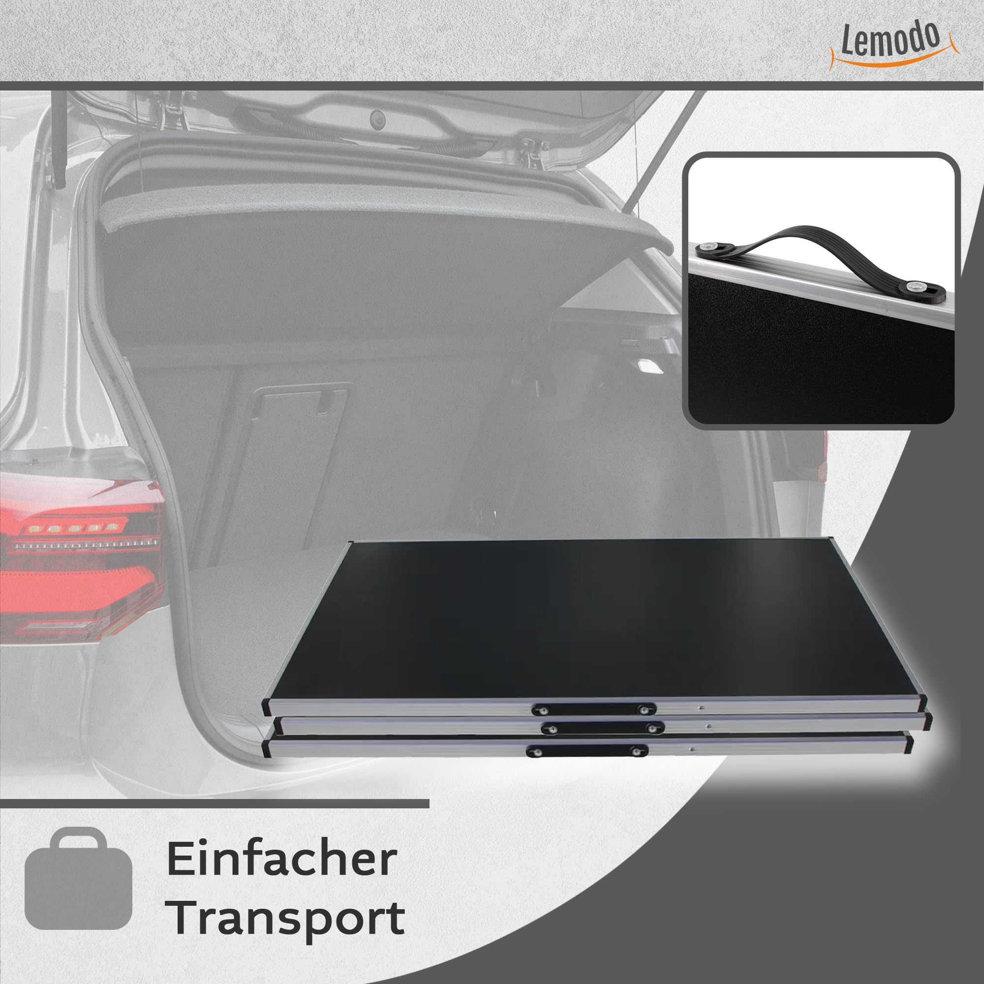 Lemodo Tapeziertisch 3-teilig klappbar – höhenverstellbarer Multifunktionstisch Aluminium mit verstärkter Tischplatte, Mehrzwecktisch als Malertisch & Flohmarkttisch, 3 m Arbeitsfläche, 50 kg je Tisch
