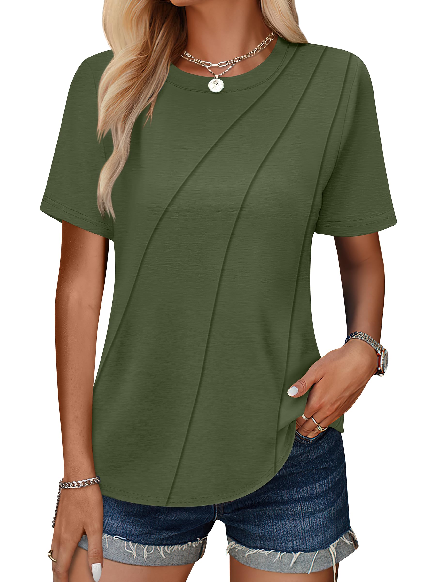 ANRABESS Womens Summer Tops Workout Shirts Beach Vacation Outfits Business Tshirts Dressy Fashion Spring Clothes 2025