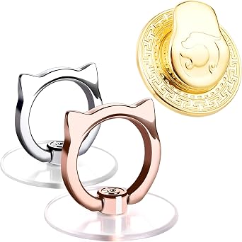 Cat Phone Ring Grip & Car Phone Holder Hook Mix & Gold