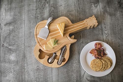 Miniatura 3 de TOSCANA - Juego de tabla de queso y cuchillos de guitarra de la marca Picnic Time, juego de tabla de charcutería con cuchillos de queso, tablas de