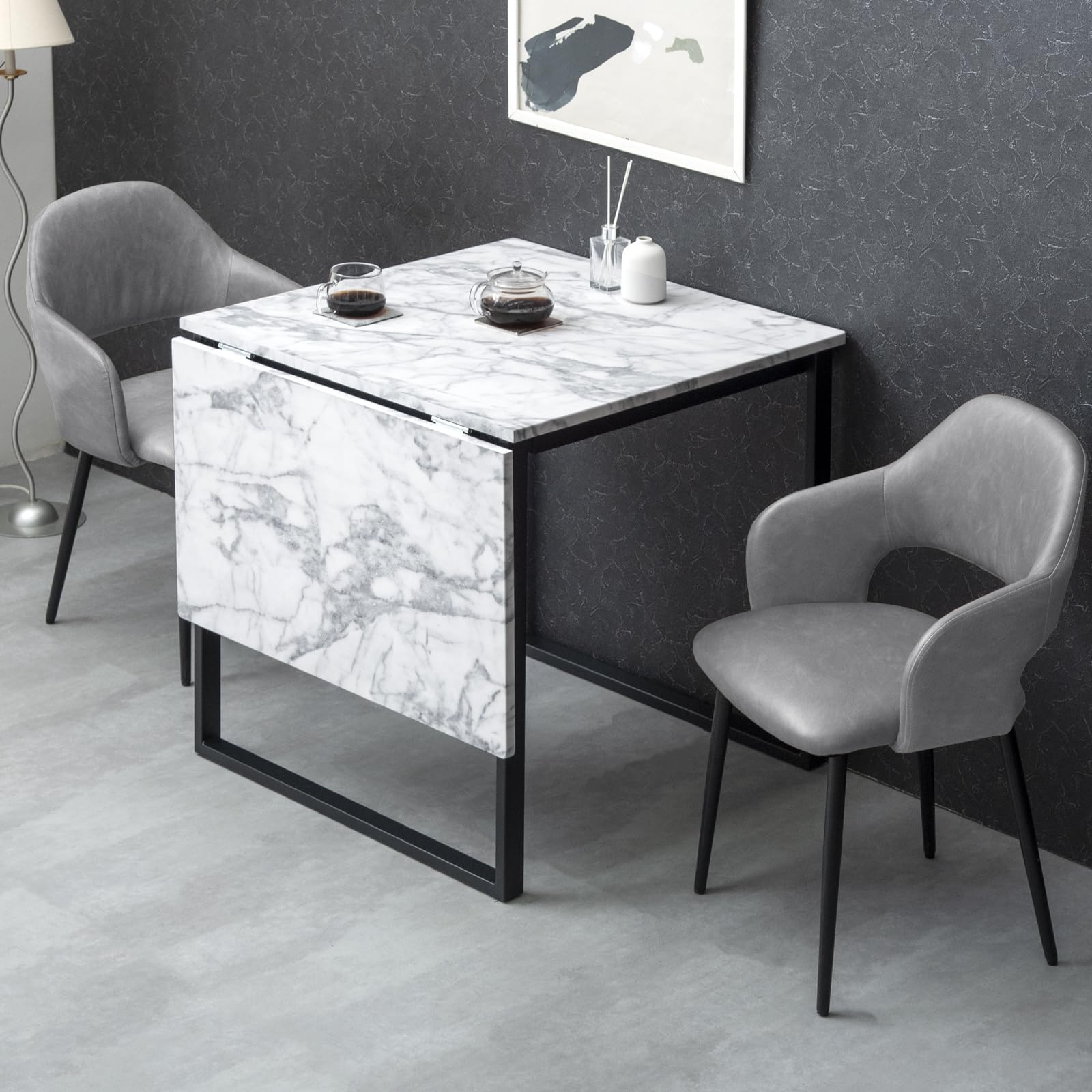 Amazon｜タンスのゲン ダイニングテーブルセット 伸長テーブル 伸長式