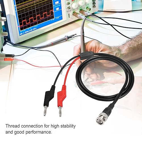 Miniatura 2 de PNGKNYOCN Cable coaxial de la ventaja de la ventaja de la prueba del enchufe del plátano dual apilable del varón de 4.2Ft BNC para el osciloscopio