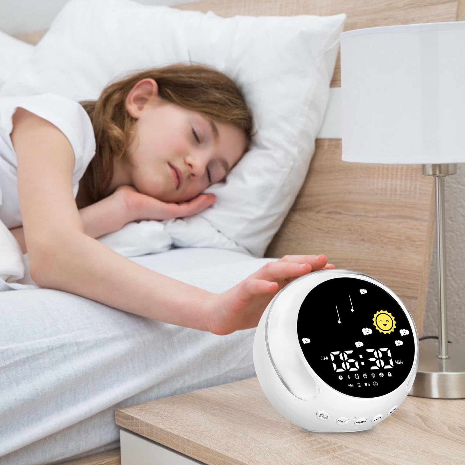Réveil d’entraînement au sommeil pour enfants, réveil pour enfants, réveil lumineux pour enfants, entraîneur de sommeil pour enfants avec veilleuse, réveil pour enfants avec veilleuse, cadeaux pour