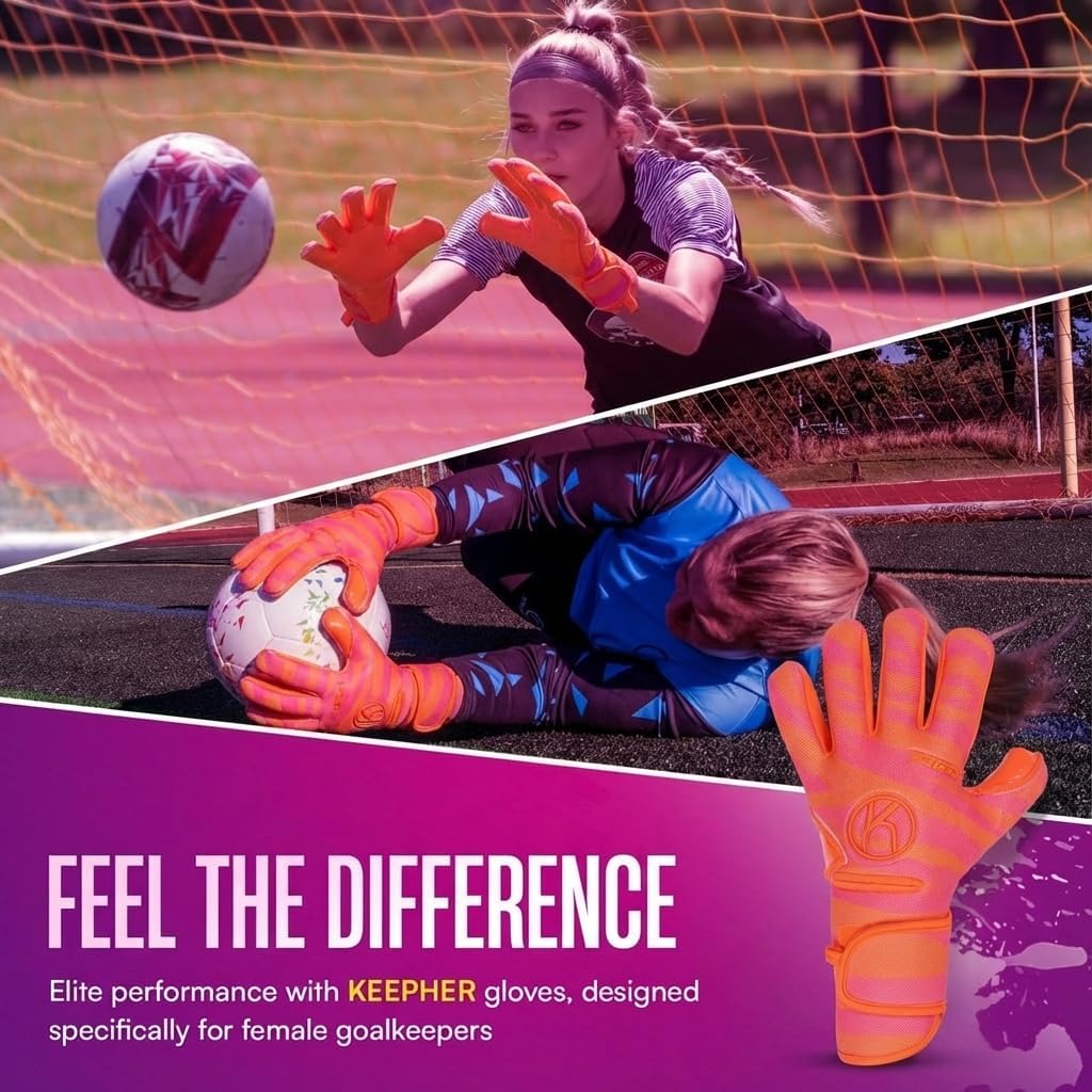 keepher Arbez Women's Soccer Goalie Gloves | Removable Fingersaves | 3.5mm Giga Grip Latex for Superb Shot Absorption & Control | Designed for Female Goalkeepers | Based in The USA - Image 7