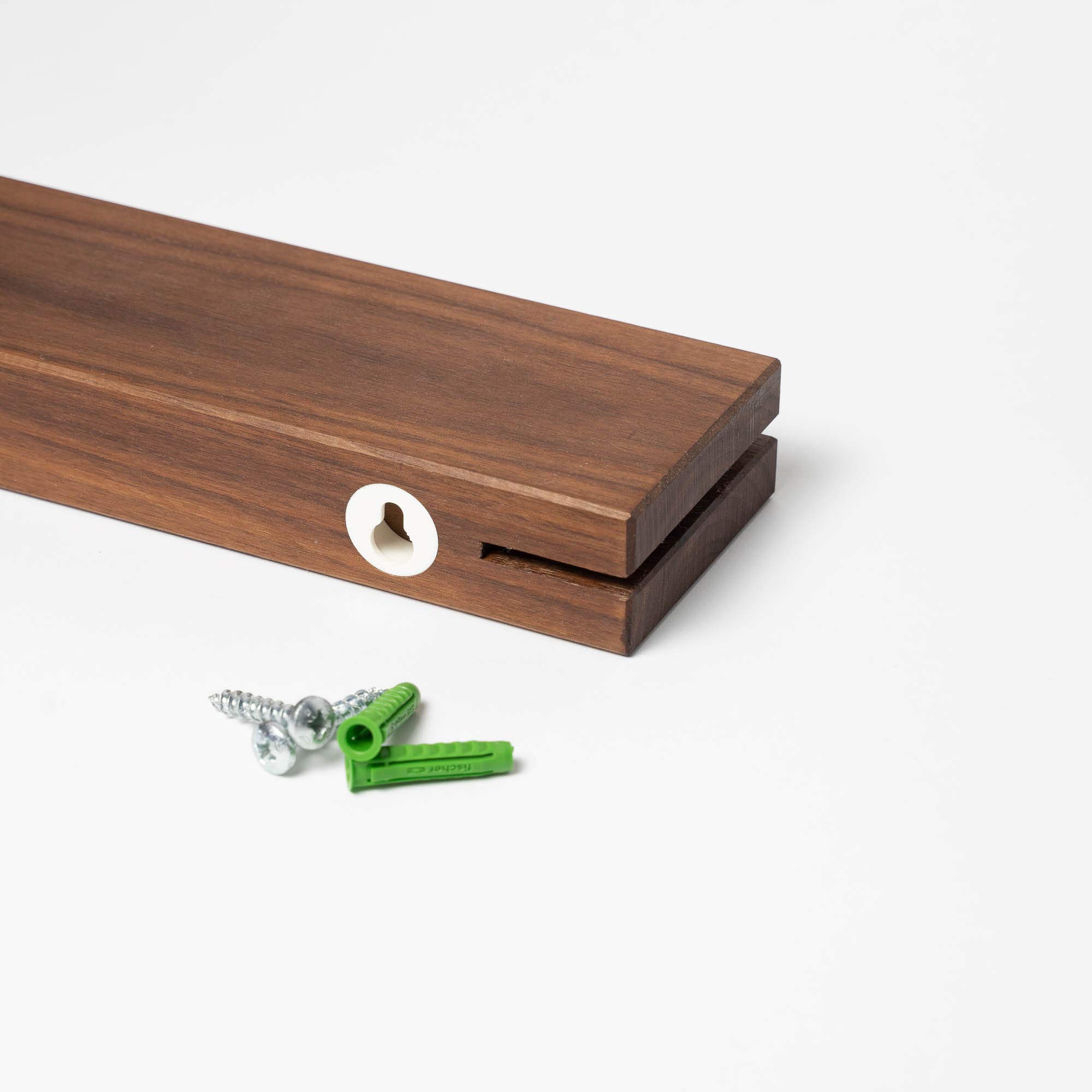 WOODS Schlüsselbrett Holz mit XXL Ablage | handgefertigt in Bayern | mehrere Holzarten und Ausführungen zur Auswahl | Schlüsselkasten Schlüsselhalter Schlüsselleiste Schlüsselboard (Nussbaum, 25cm)
