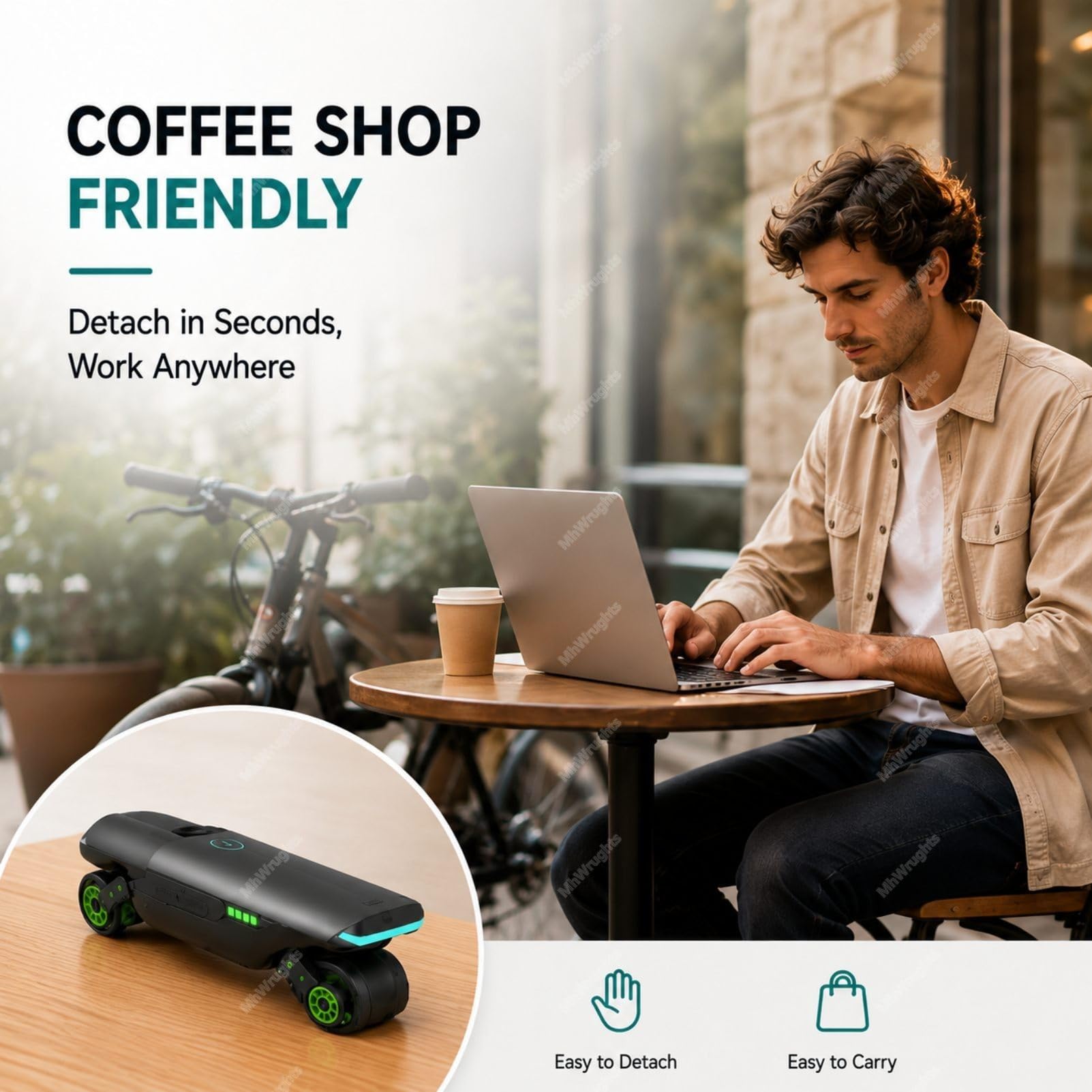 Kit di conversione per Bici elettrica con Motore ausiliario, sgancio rapido in 30 Secondi, Batteria da 18 V, Assistenza alla pedalata per Gli spostamenti quotidiani in Città Blue