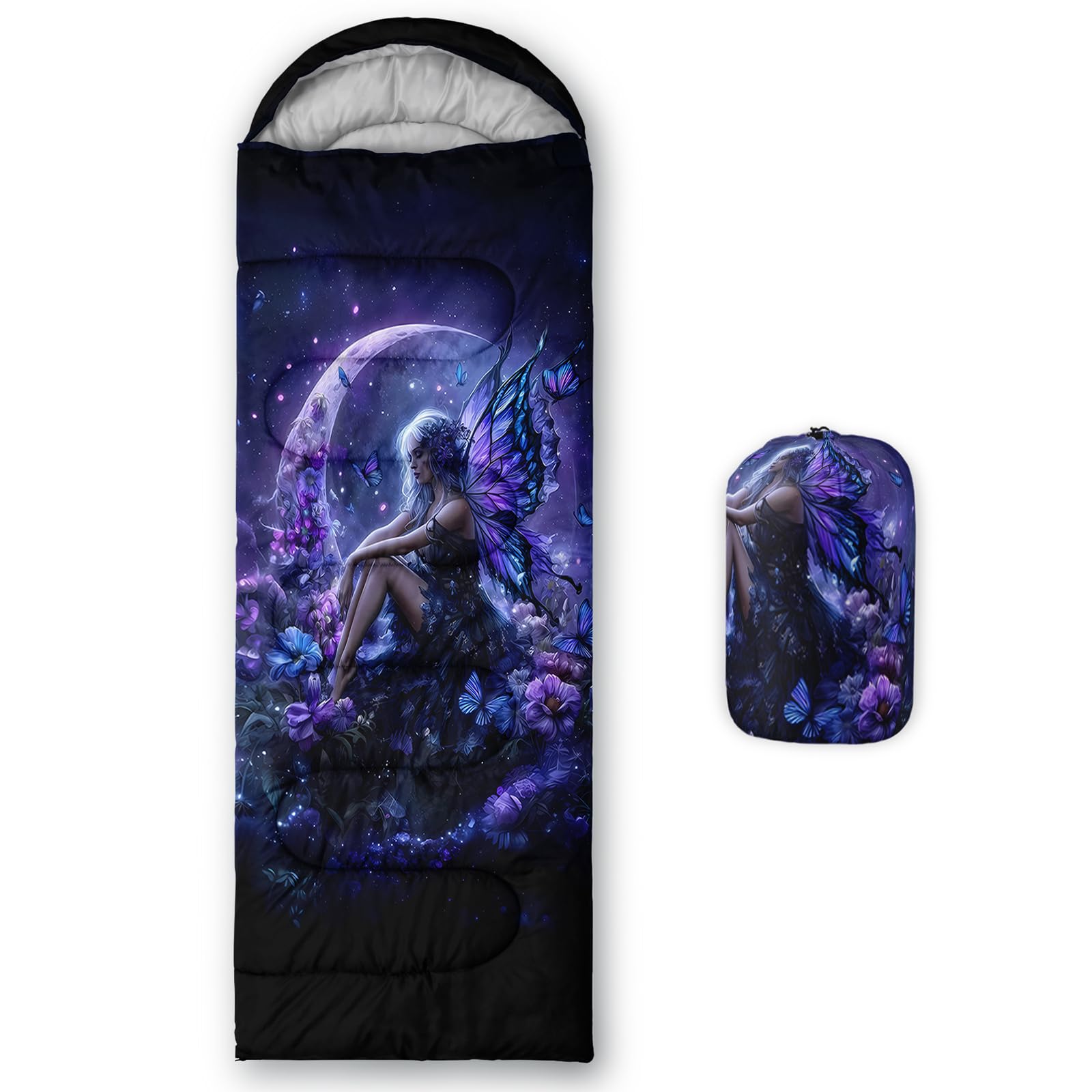 QOOMO Ball Flower Camping Sleeping Bags,3 Season Warm &amp; Cool Weather,Lightweight,Waterproof Sleeping Bags for Adults &amp; Kids,Traveling,and Outdoors,Camping Gear Equipment