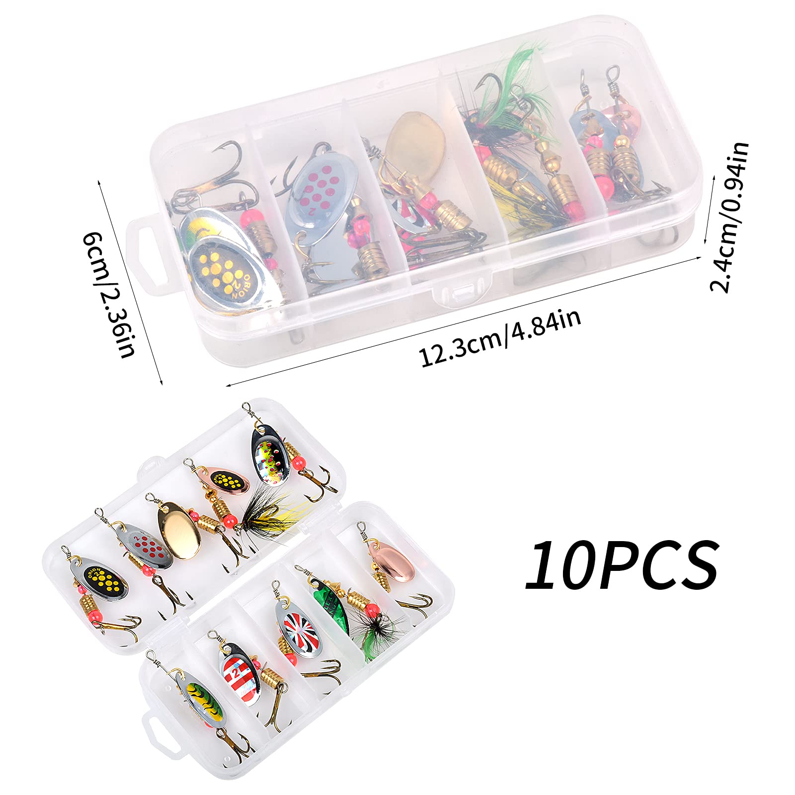 5 Pz - Esca Da Pesca Alla Traina, Mini Swimbait Con Gancio