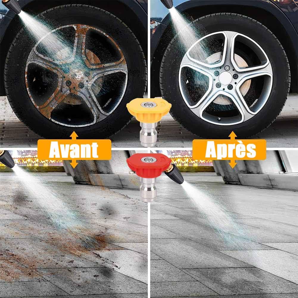 Treki 7pcs Boquilla para Hidrolimpiadora a Presión Boquillas de Conexión Rápida de 1/4" Boquilla Lavadora a Presión para Limpieza de Automóviles y Jardinería 4000 PSI, 2.5 GPM