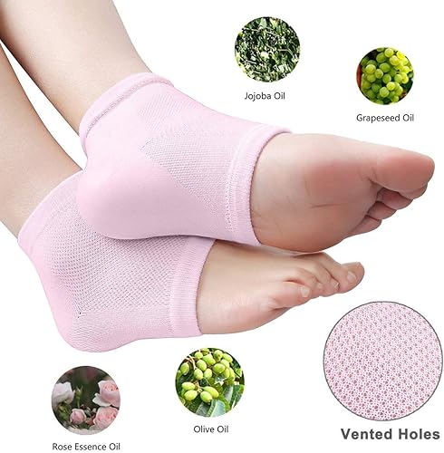 Miniatura 2 de Codream calcetines talón gel humectante ventilado, para el día o la noche, juegos para el cuidado del píe, dedo abierto, nuevo tratamiento para la