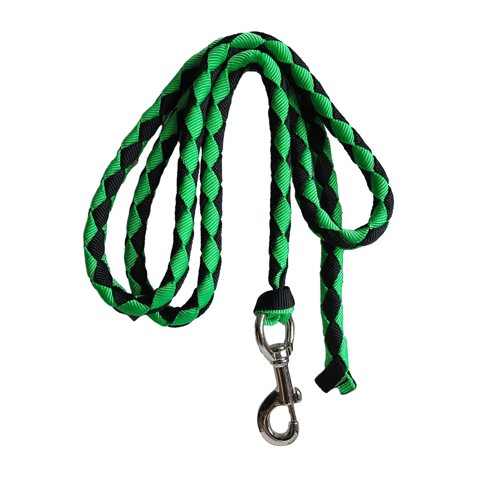 F Fityle Cavallo Corda per Cavallo Fune Guida Intrecciata con Gancio PP Solido per Animali Domestici Adatta a Equitazione Addestramento Esercizi Allevamento, Verde 4 Metri