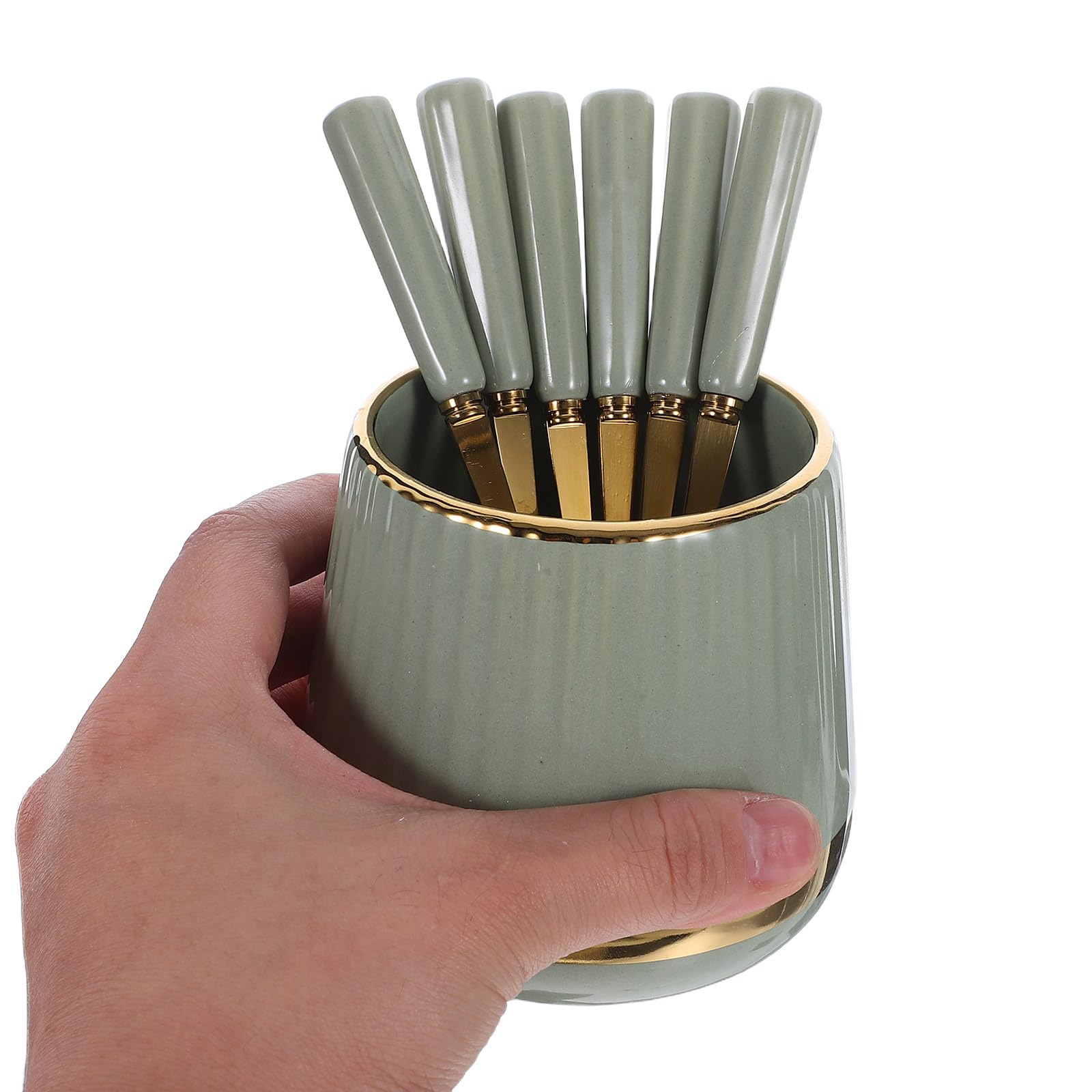 Set di 7 Cucchiaini da Caffè in Acciaio Inox con Barattolo