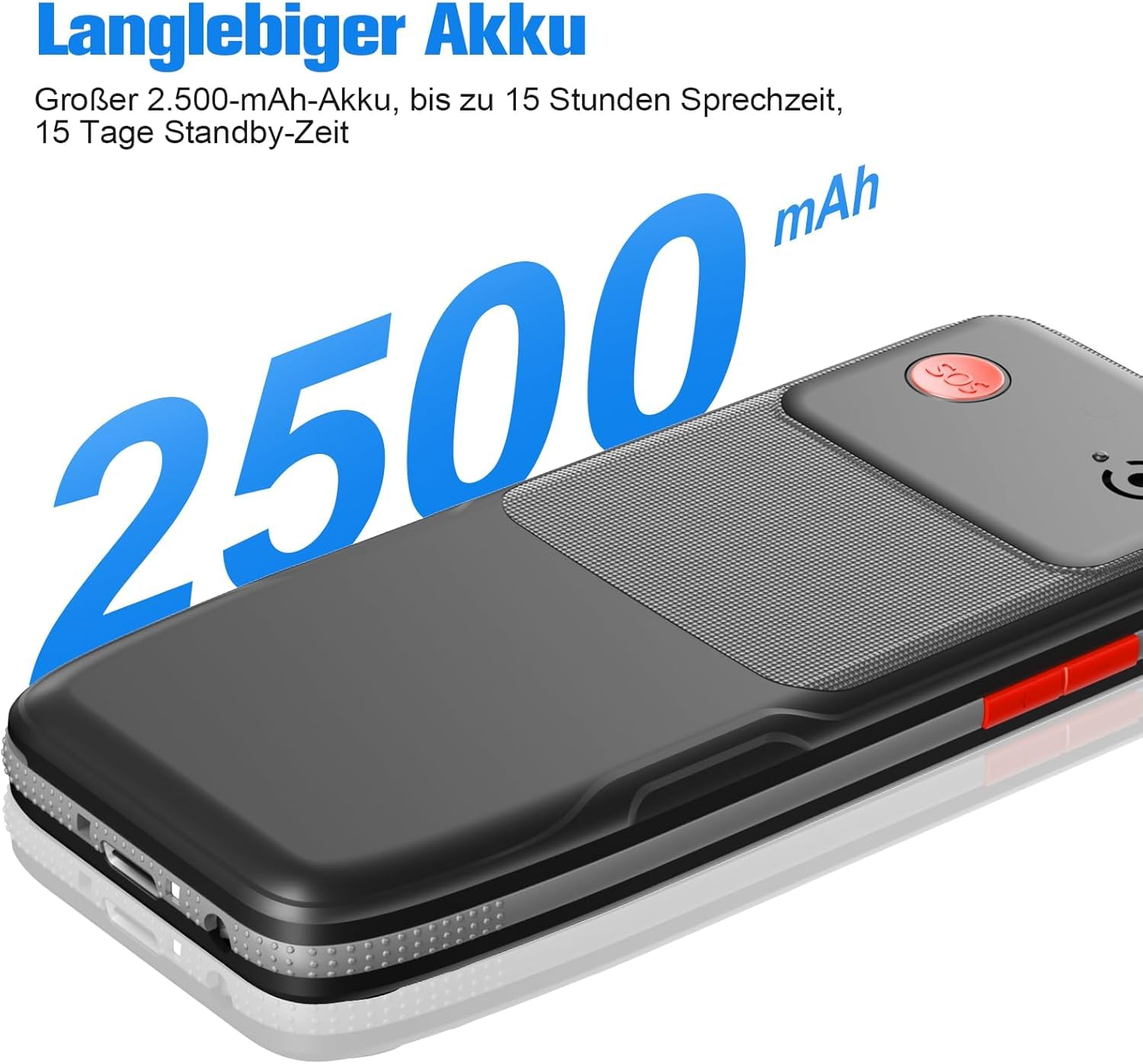 Version F22 Seniorenhandy ohne Vertrag | 2500 mAh Akku Lange Standby-Zeit |SIM mit Notruftaste | Rentner Handy Große Tasten| Großtastenhandy mit Ladestation | 2,4 Zoll Farbdisplay
