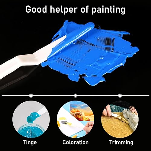 Miniatura 4 de 30 cuchillos de paleta de plástico, juego de cuchillos de paleta delgados y flexibles, cuchillos de arte, cuchillos de paleta para pintura acrílica,