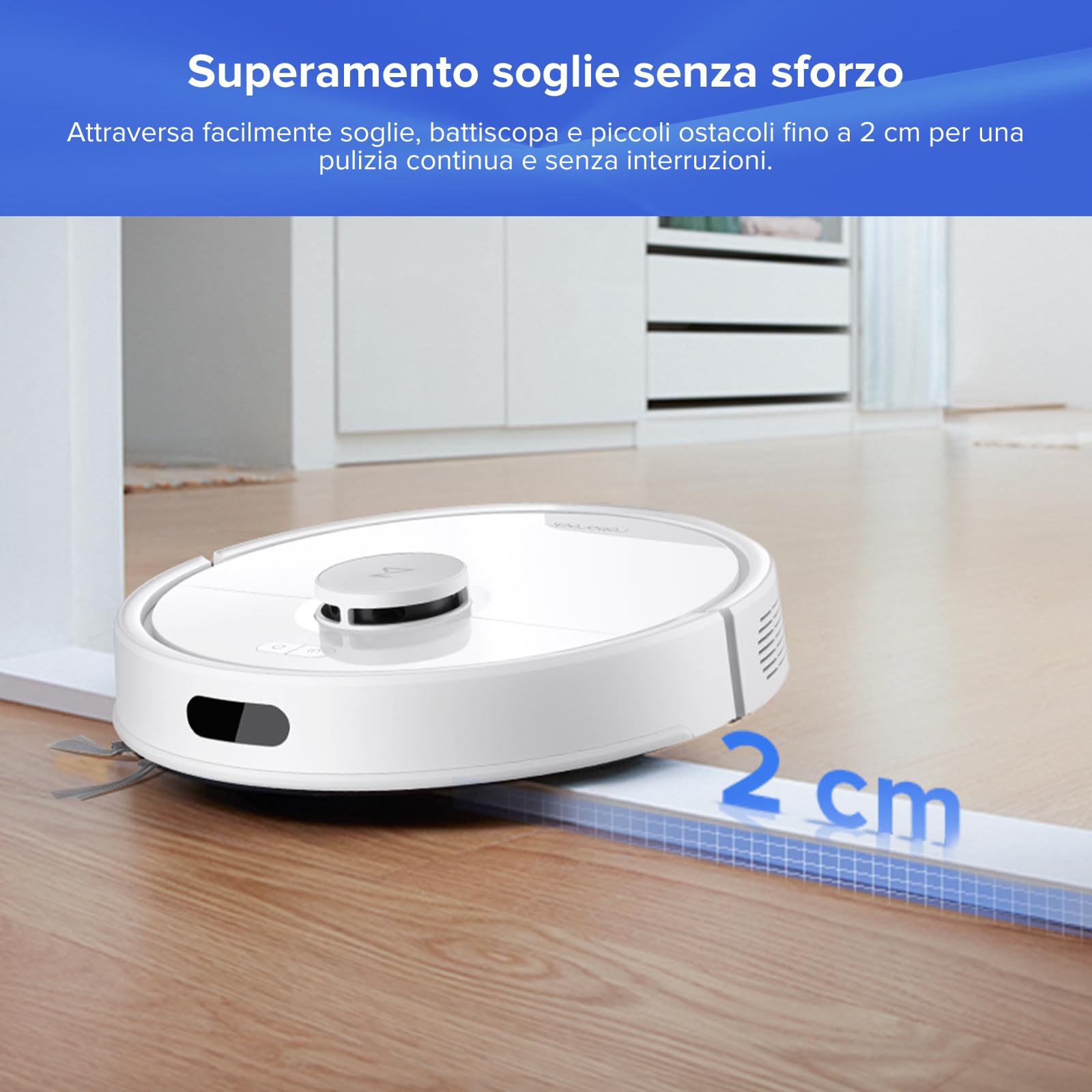 roborock Q7 L5+ Robot Aspirapolvere con Stazione Svuotamento Automatico, 8.000 Pa, Quantità d'acqua Regolabile per il Lavaggio, Doppio Anti-groviglio, Auto Boost sui Tappeti, Bianco