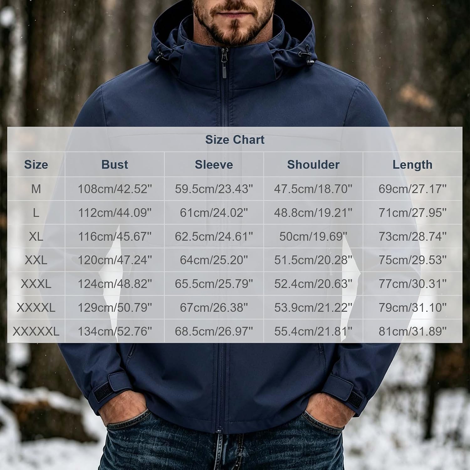 Men's Full Zip Hooded Jacket Casual Long Sleeve Outdoor Shell Coat