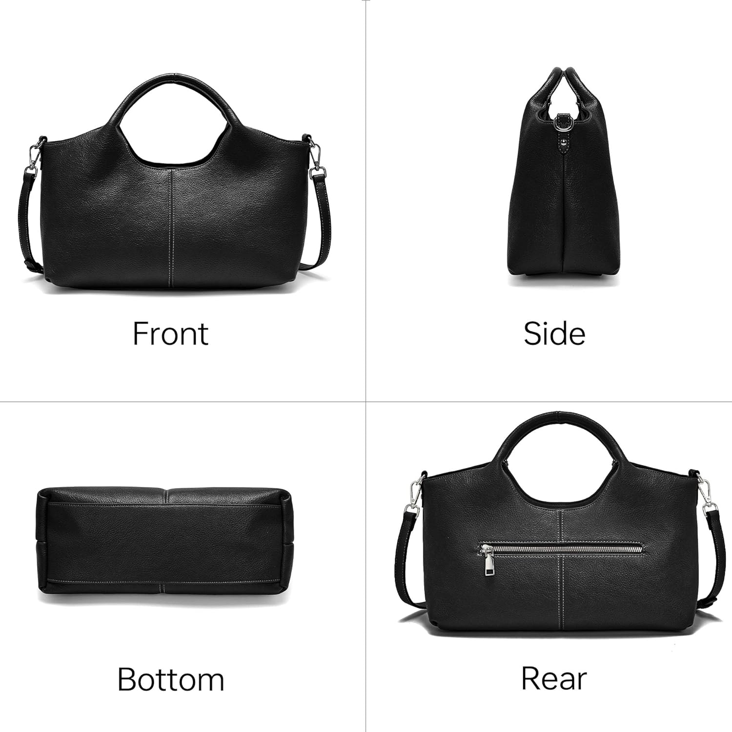 GEMIU Shoulder Bags for Women,Vegan Leather Crossbody and Satchel Handbags Designer Hobo Medium Size Tote