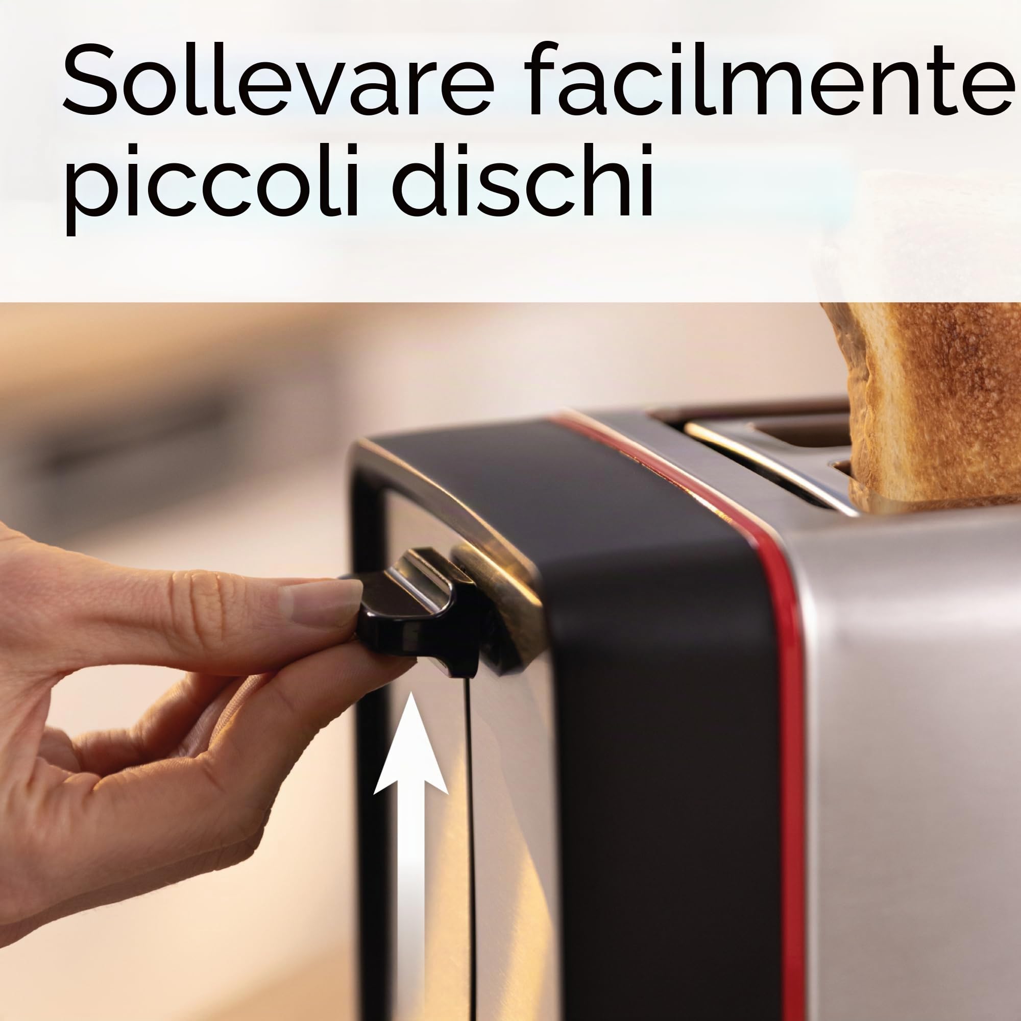 Bosch MyMoment TAT6M420 - Tostapane pieghevole rimovibile, con funzione di scongelamento, spegnimento automatico, funzione sollevamento, centraggio del pane, ideale per 2 fette, 800 Watt, in acciaio