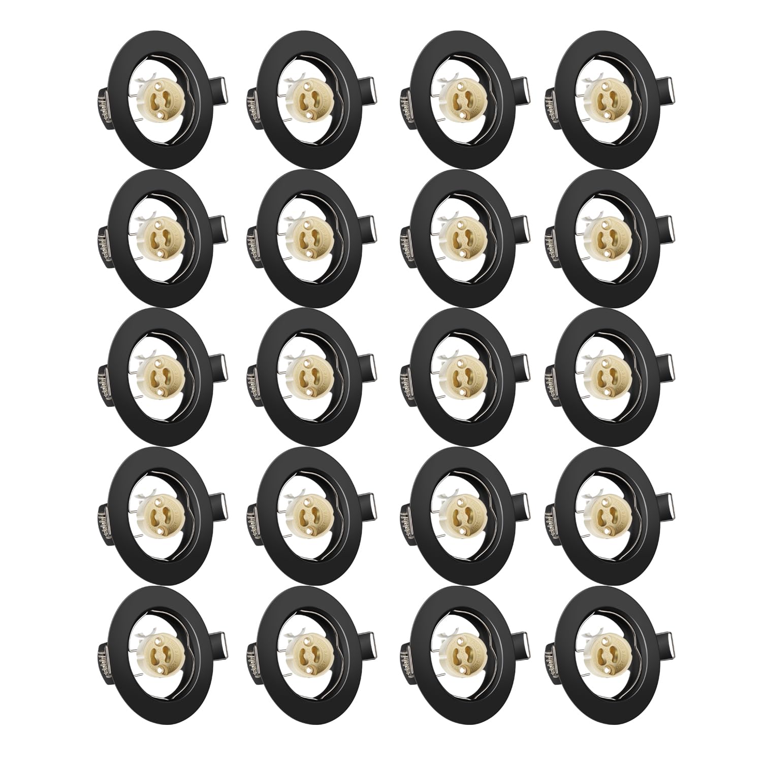 Tofisr LED Recessed Ceiling Light Mounting Frame Round Black Spotlight Fittings incl. GU10 Socket