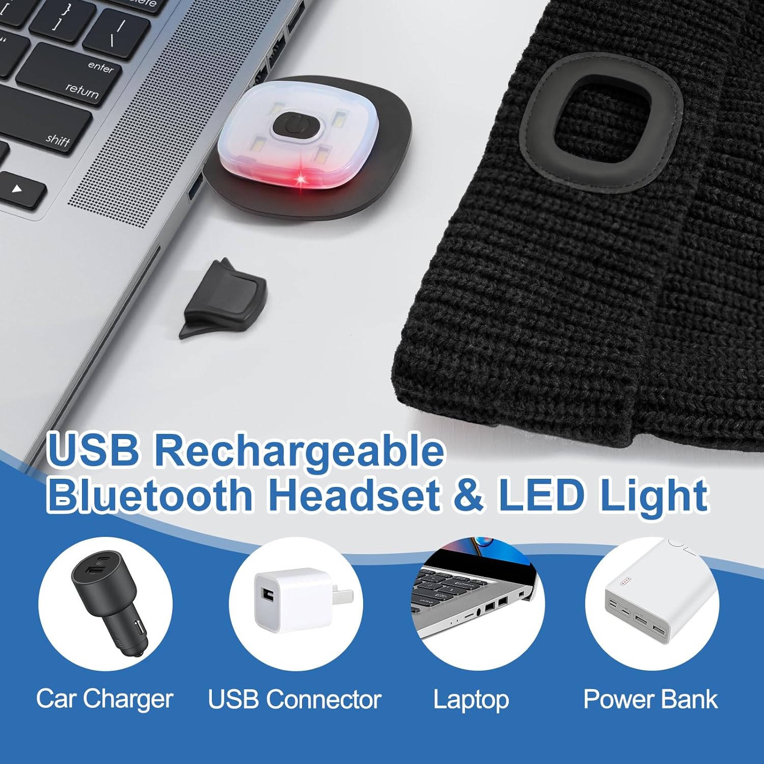 Stocking Stuffers for Adults Men, Bluetooth Beanie Hat with Light, Christmas Stocking Stuffers for Teen Boys - Image 5