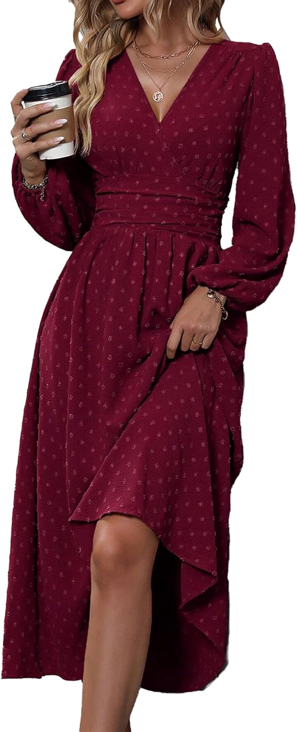 Womens Long Sleeve Dresses Maxi Wedding Guest Dresses