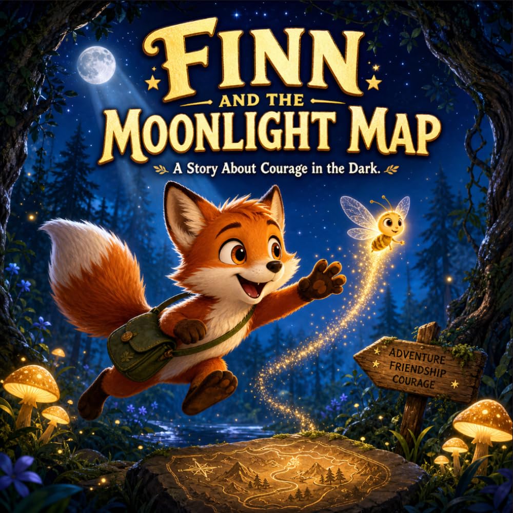 Adventure Story for Kids Ages 4–8: Finn and the Moonlight Map Teaches Courage and Bravery: Heartwarming Storybook for Kids & Toddlers | Perfect Storybook for Babies, Boys, and Girls