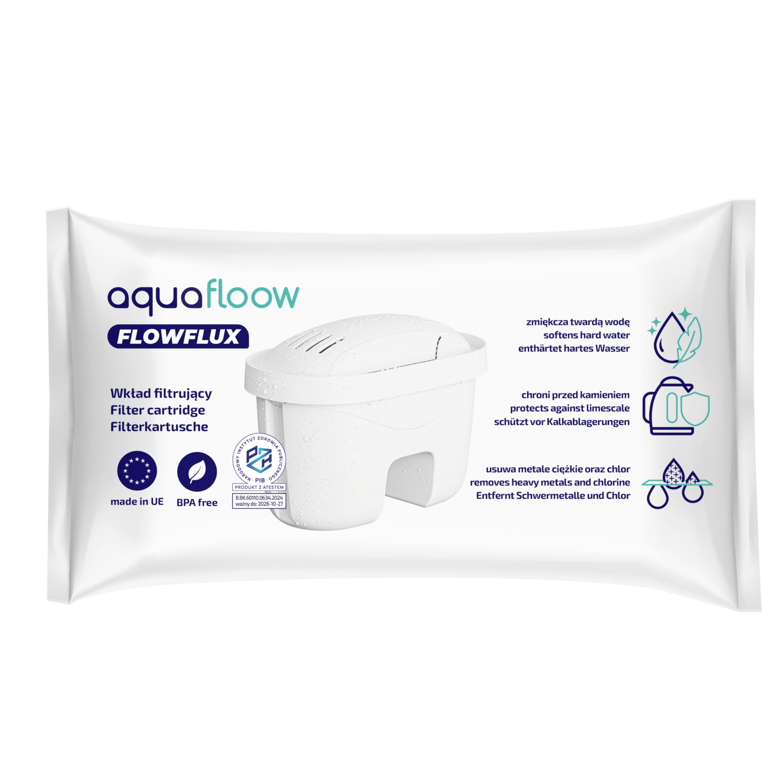 Aquafloow Wkłady Filtrujące 12 sztuk do Laica Bi-Flux Brita Maxtra