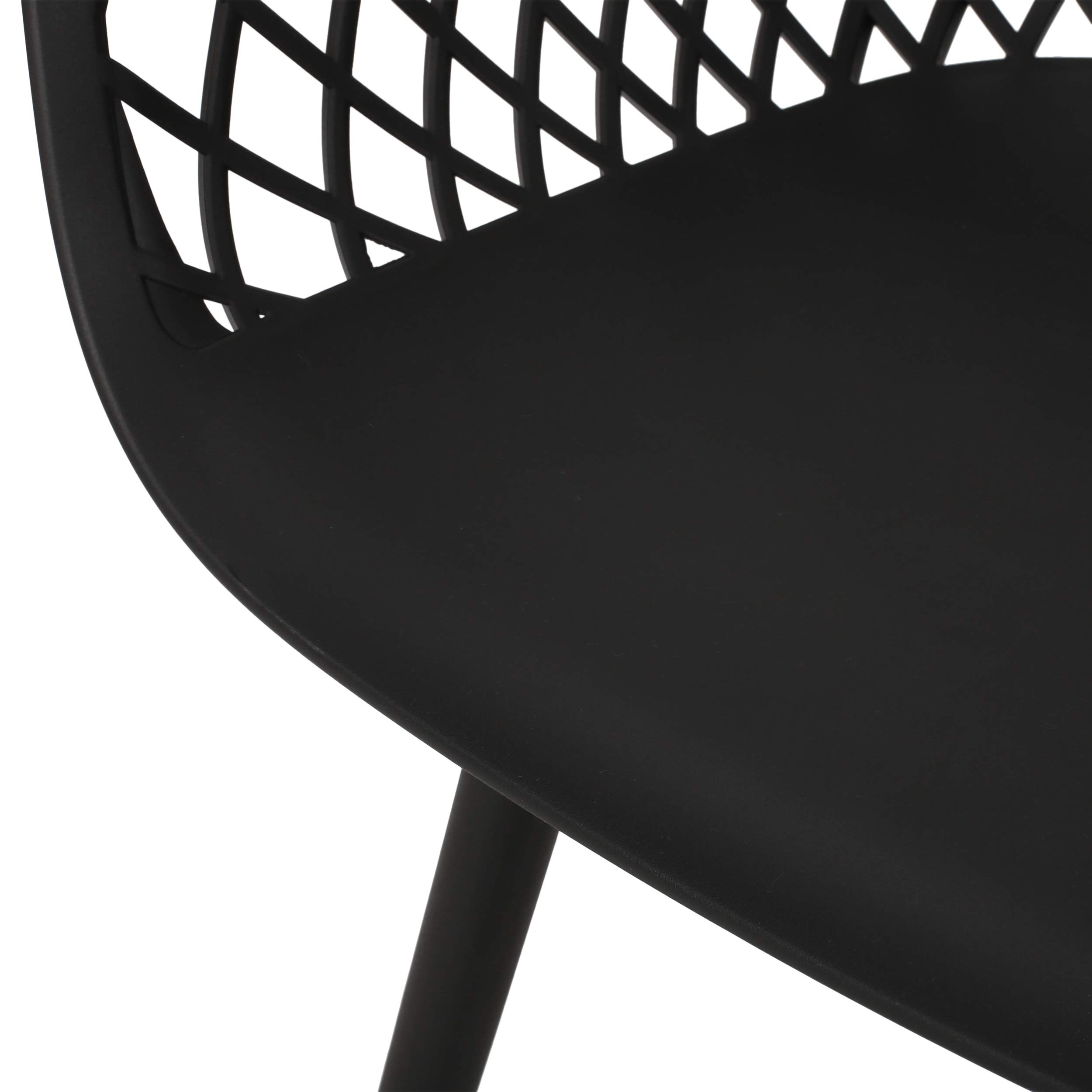 Delia Silla de comedor al aire libre (juego de 2), color negro 7
