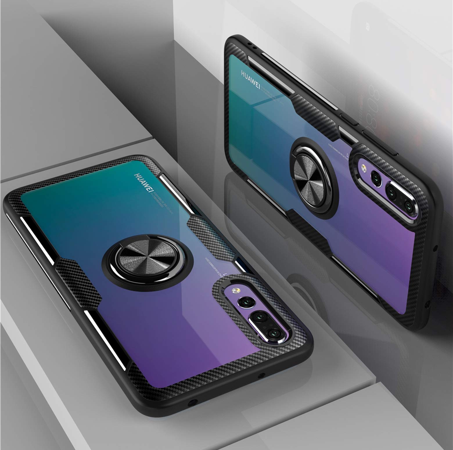 SORAKA Cover per Huawei P20 con Supporto dell'anello, Custodia
