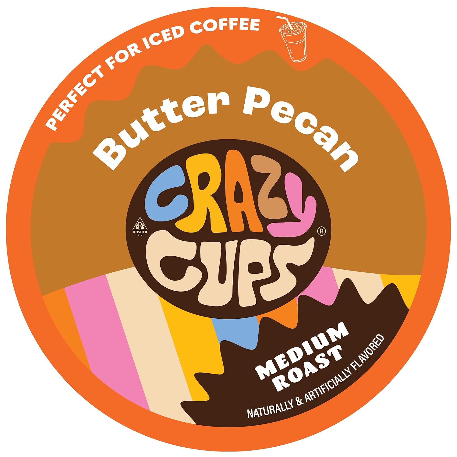 Crazy Cups Flavored Coffee for Keurig K-Cup Machines, Butter Pecan Swirl, Hot or Iced Coffee, 22 Single Serve, Recyclable Pods