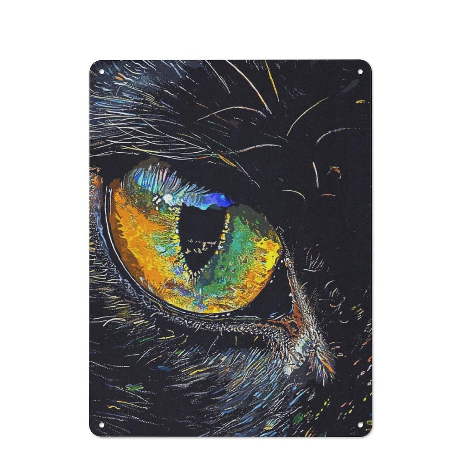 Junmoney Eyes Animals Retro-Style Metal Plaque 40X30cm For Garage Or Workshop, For Garage, Workshop And Man Cave Decoration