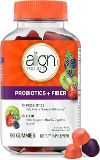 Align Probiotic, Probiotics + Fiber Gummies, Probiotics Help Relieve Occasional Bloating*, Fiber Helps Support a Healthy Digestive System*, #1 Doctor Recommended Probiotic Brand‡, 90 Gummies