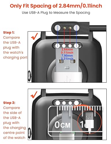 Miniatura 2 de Sinoacc Smart Watch Charger for Skg Letsfit Cubitt Yamay Willful Fitpolo Tozo Wyze Umidigi Blackview 3.3Ft USB Magnetic Charging Cable Cord for