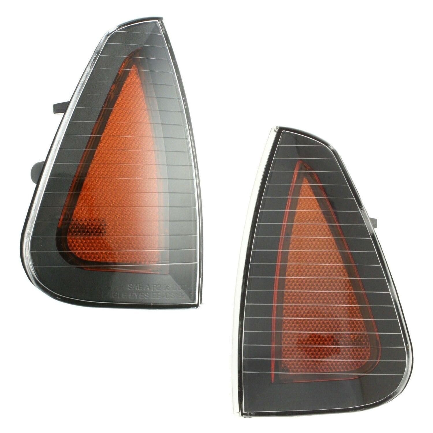 Signal Light Assembly Side Marker Parking Turn Corner Pair Set for Dodge for Charger Base 2007 & R/T/SE/SRT8/SXT 2006-2010 with Bulbs Clear & Amber Lens Left Right Front