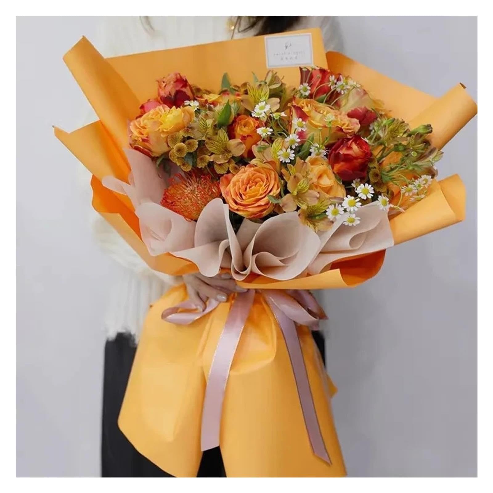Blumen Geschenkpapier Einfarbiges Blumen-Geschenkpapier