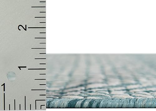 Miniatura 8 de Unique Loom Alfombra de área de la colección Trellis para exteriores, diseño de enrejado decorativo (7 pies 1 pulgada x 10 pies, rectangular,
