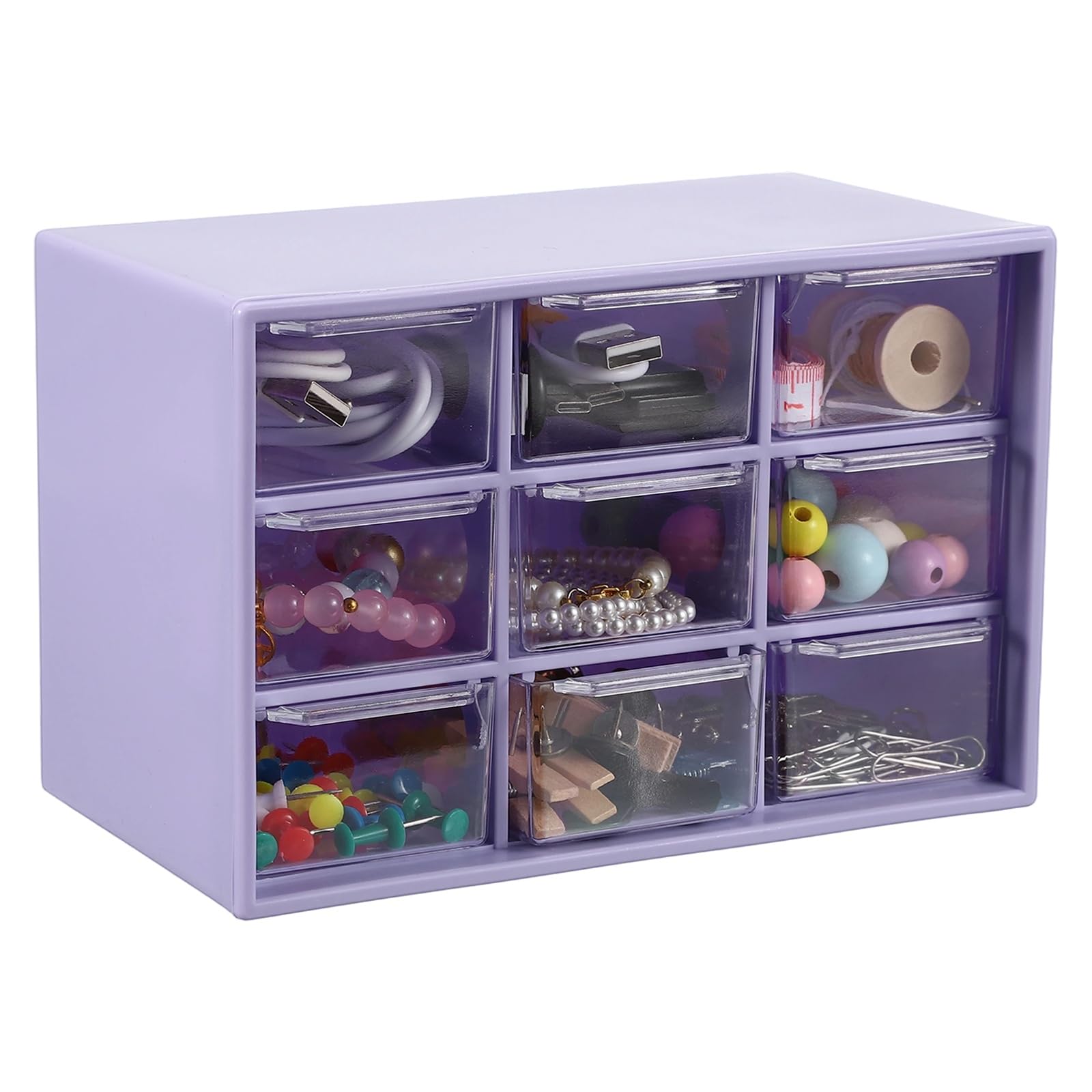 sourcing map Mini Storage Drawers for Desk with 9 Drawers,Purple